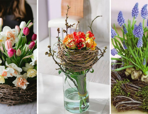 Pripravte si z prútia hniezdo a naplňte ho jarnými kvetinami. 20+ fantastických dekorácií, ktoré vám spríjemnia čakanie krajšie počasie